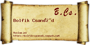 Bolfik Csanád névjegykártya